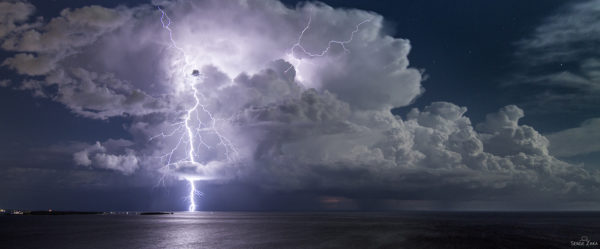 Orage dans la baie de Cannes - Panoramique
